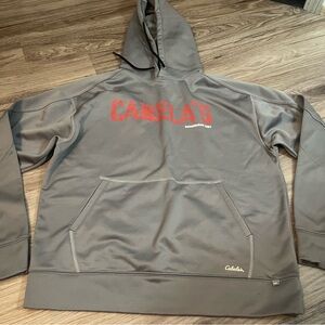 Cabela's Gray and Red Men's Hoodie; Large